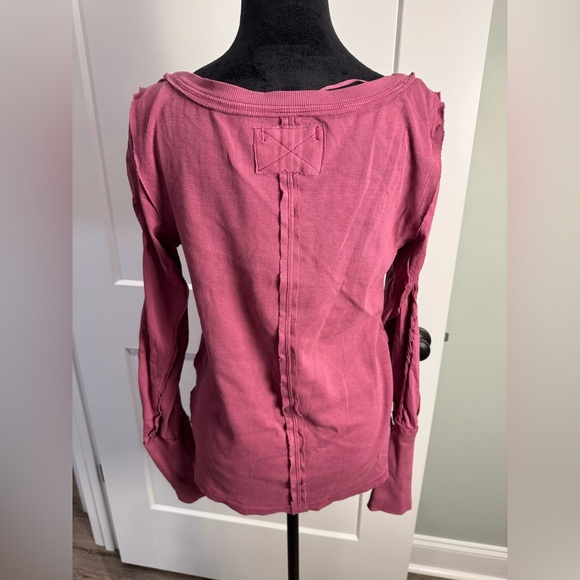 FREE PEOPLE  We The Free Daisy Ribbed Braided Cotton top Dreamy Mulberry - Picture 6 of 10